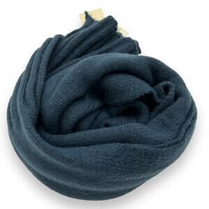 On 34th Women's Wide Ribbed Solid Chunky Knit Scarf Navy Blue Winter Wrap